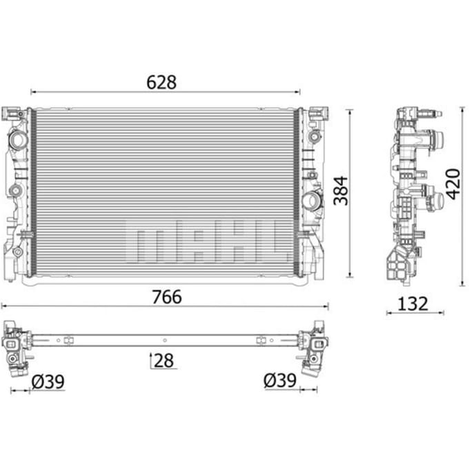 Radiator, motorkoeling MAHLE CR 2635 000P