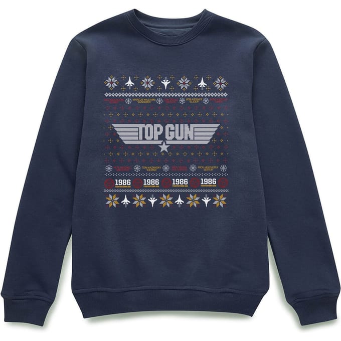 Top Gun Festive Flight Christmas Jumper - Navy - S