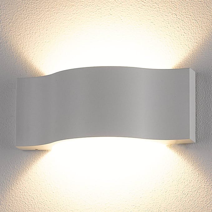 Lucande LED buiten wandlamp Jace, wit