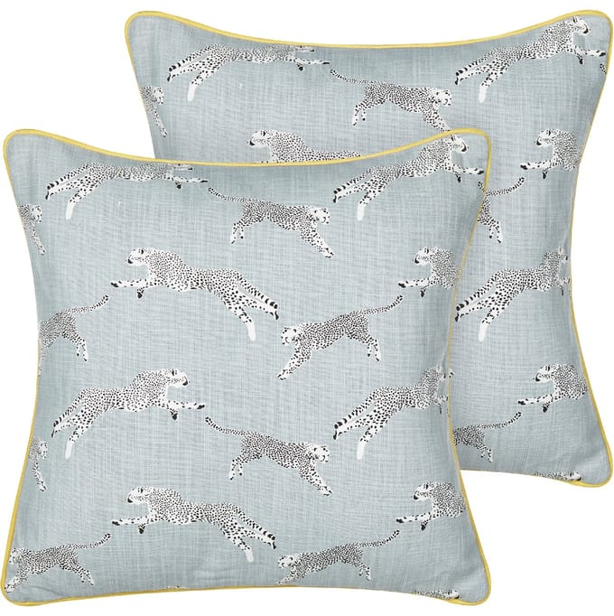 ARALES - Sierkussen set van 2 - Lichtgrijs - 45 x 45 cm - Katoen