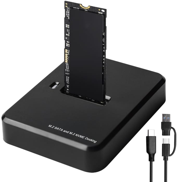 Allecto - Hard Disk Docking Station - M.2 NVMe & SATA - USB 3.1 Gen2 - Externe opslagoplossing - Compatibel met Windows/Mac/Linux - Gegevensoverdra...
