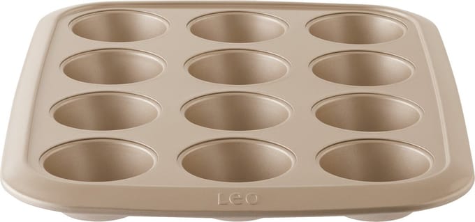 LEO Cupcake vorm met 12 cups Balance 6,50x2,50cm - Champagne - PFAS-vrij
