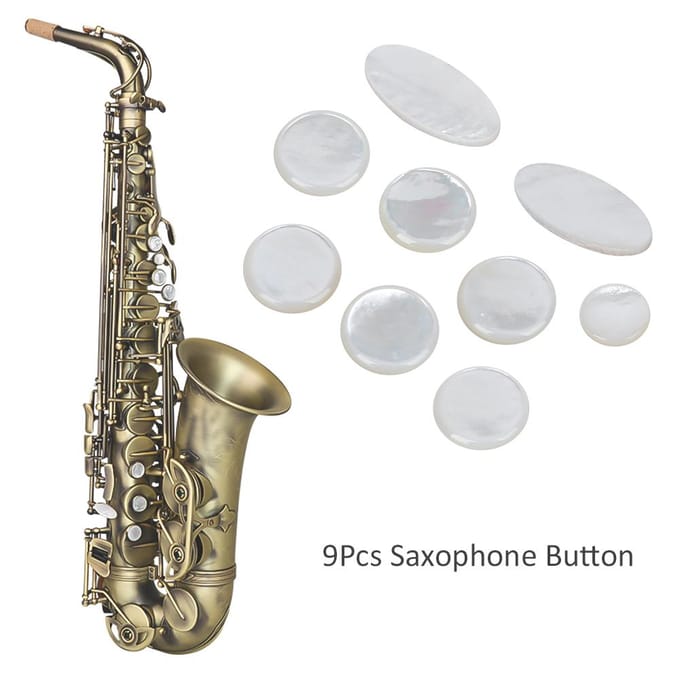 9 stuks Saxofoon Knop Set Witte Kleur Sax Sleutel Knop Muziekinstrument Accessoires white