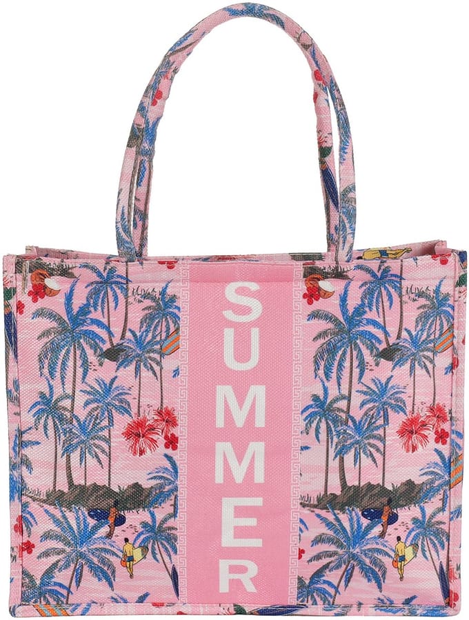 Shopper - zomertas - roze - 42x32x13 cm
