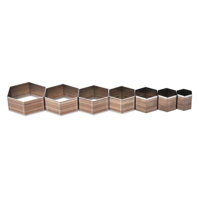 7 stuks 20-50mm Zeshoekige Vorm Leder Ambacht Snijmal Stans voor Lederwaren DIY gray