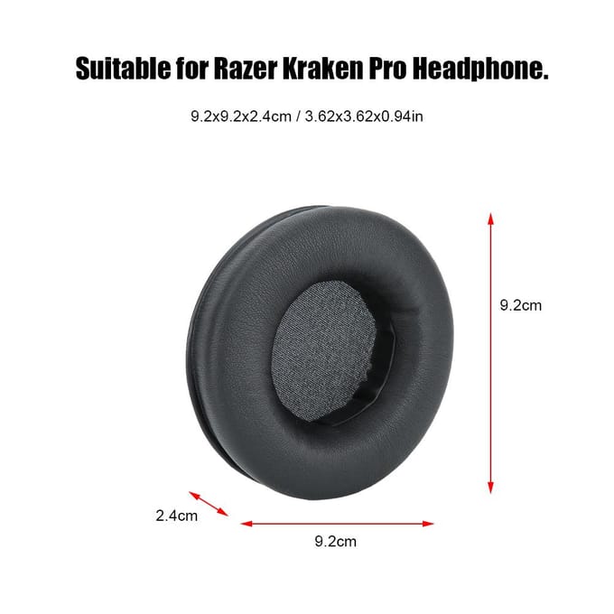Zachte Spons Oorkussens Hoes Headset Kussen voor Razer Kraken Pro Koptelefoon Zwart black