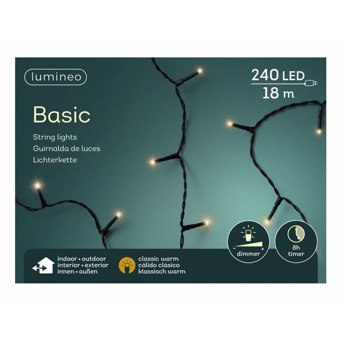 Kerst LED verlichting binnen/buiten warm  18 meter 240 lampjes