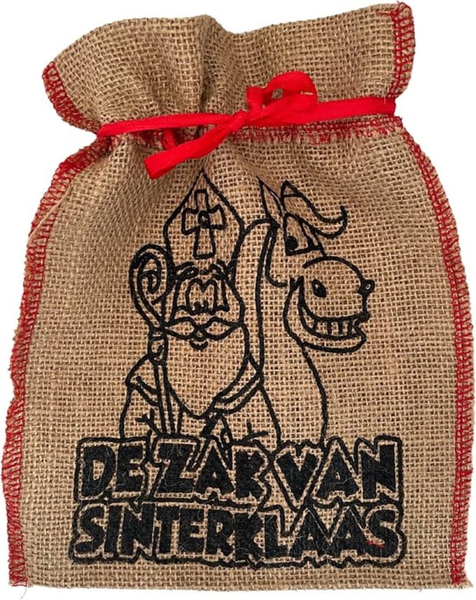 3BMT® Jute Zak Sinterklaas - 20 x 25 cm - Snoepzak - leuke Cadeauverpakking