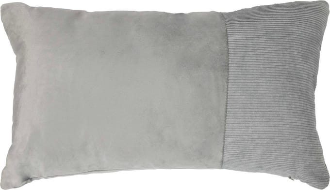 Cushion velvet l. grey & corduroy 30 x 50 cm