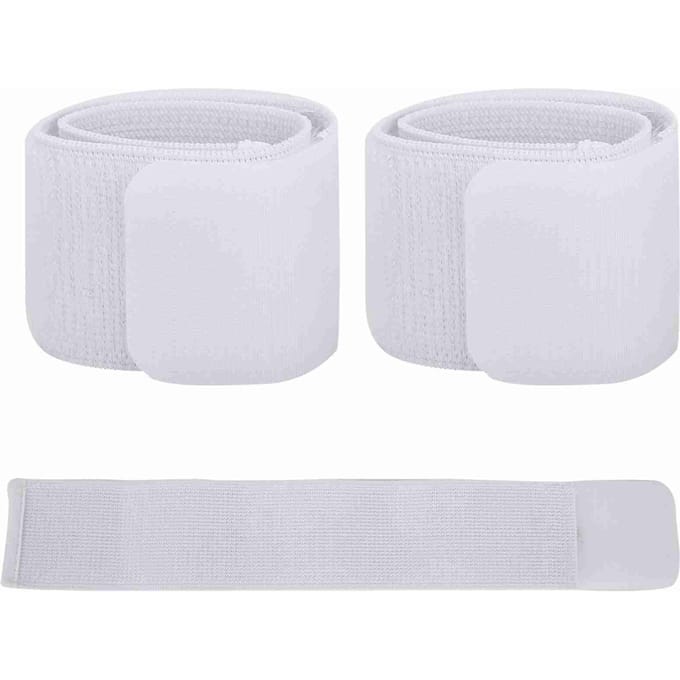 Voetbal Scheenbeschermer Fixatie Bandage Tape Sluiting Scheenbeschermer Verstelbare Elastische Sportband(Wit) wit