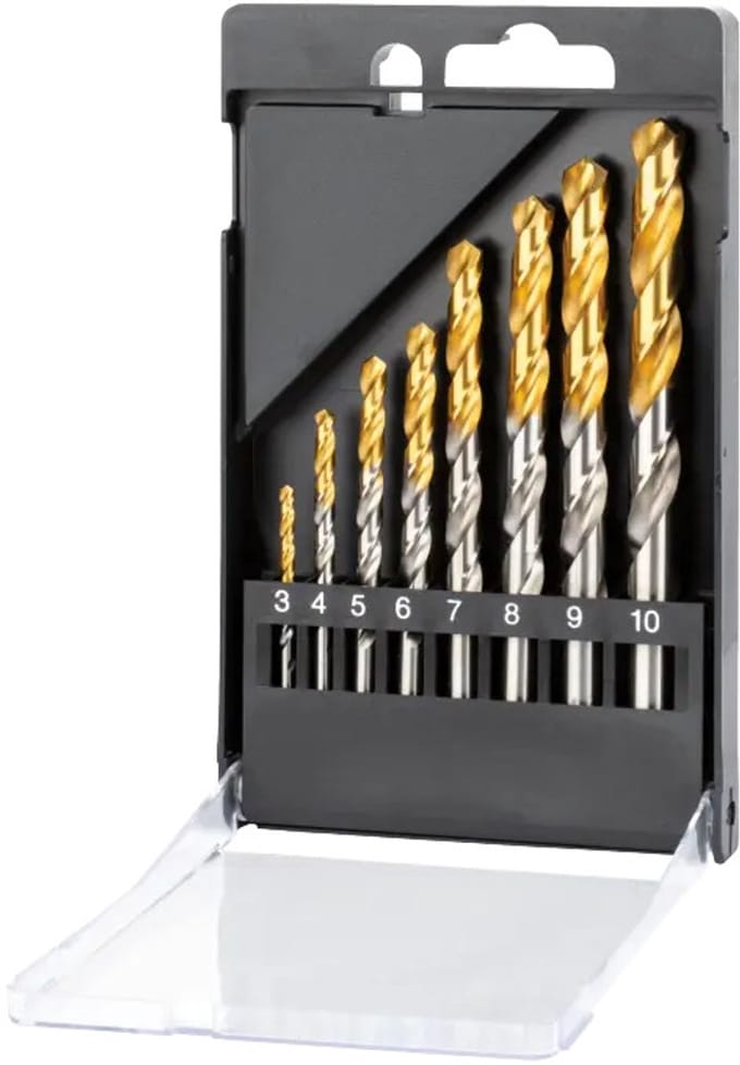 Phantom HSS Spiraalborenset DIN 338 TiN-tip 3-10mm 8-Delig