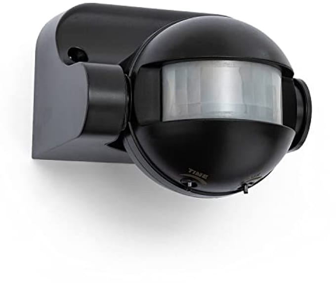 Compacte Bewegingsmelder IP44 Zwart voor Buitenverlichting