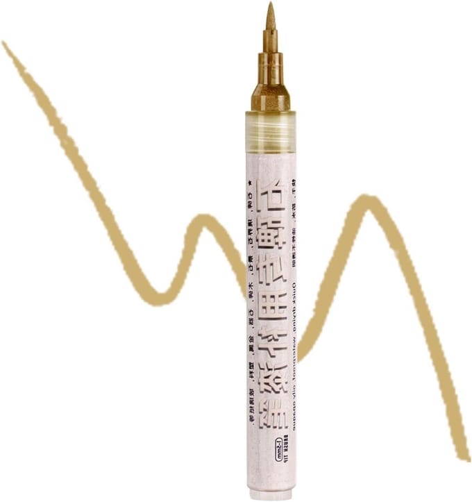 Grafsteen Verf - Inscriptie Marker - Onderhoud Buiten - Waterbestendige Coating - 17 x 4 x 1 cm - Goud