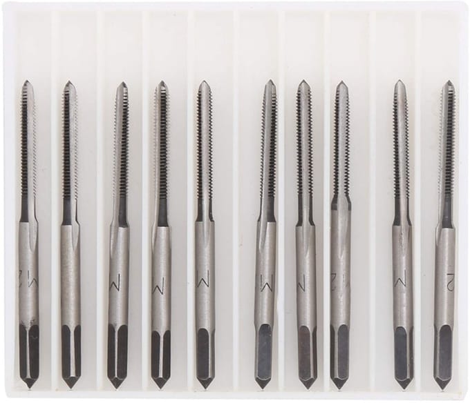 Dailygoods- Tapset M2 - Koolstofstaal - Handmatige Rechte Groeven - 10 Stuks - Slagvast - Hittebehandeld - Draadkronen