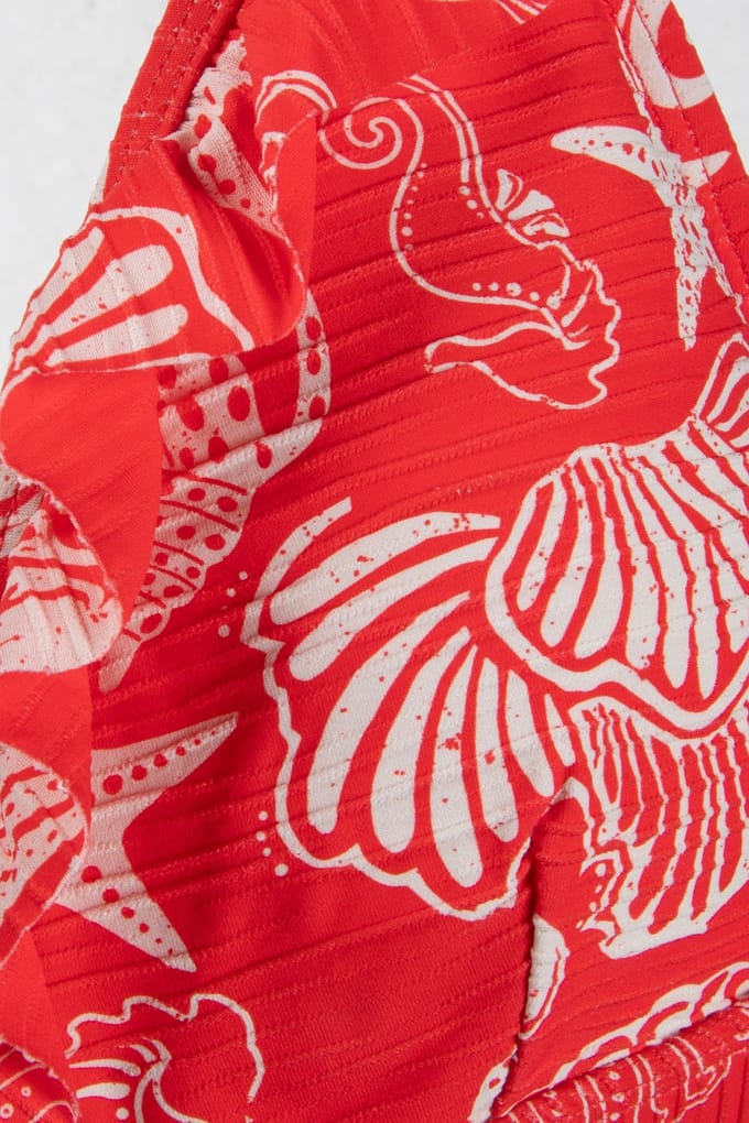 Shiwi Bobby Bikini Top Beach Day Red Hibiscus Beach Day Taglia: 34 | Bikini Outlet | Donna | Rosso