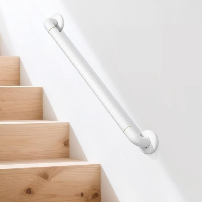 Antislip trapleuning - Traphouder veiligheid - Veilig traplopen - Dubbellaags composiet - 70 cm - Wit