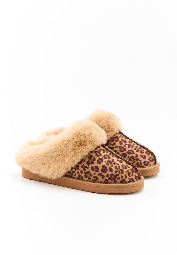 Damart - Thermolactyl muiltjes van imitatiebont - Dames - Bruin - 41