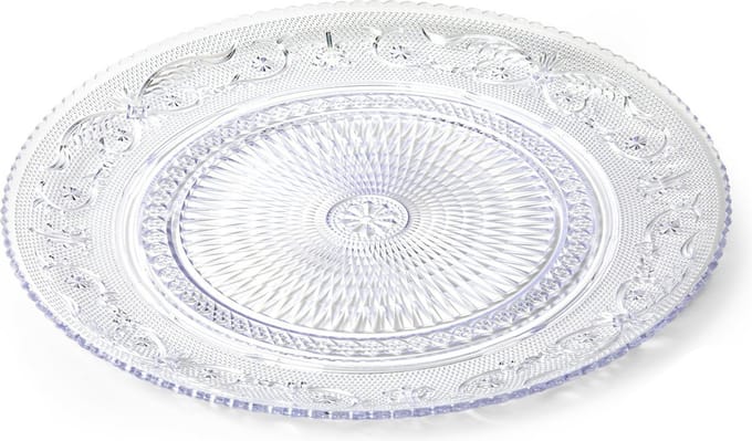 Plasticforte Onbreekbare Dinerborden - kunststof - kristal stijl - transparant - D25 cm