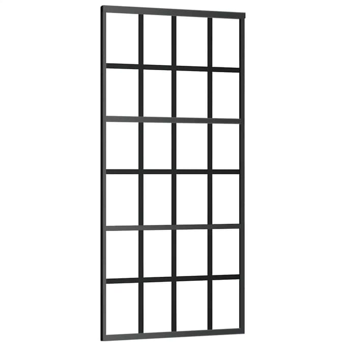 vidaXL - Schuifdeur - 90x205 - cm - ESG-glas - en - aluminium - zwart