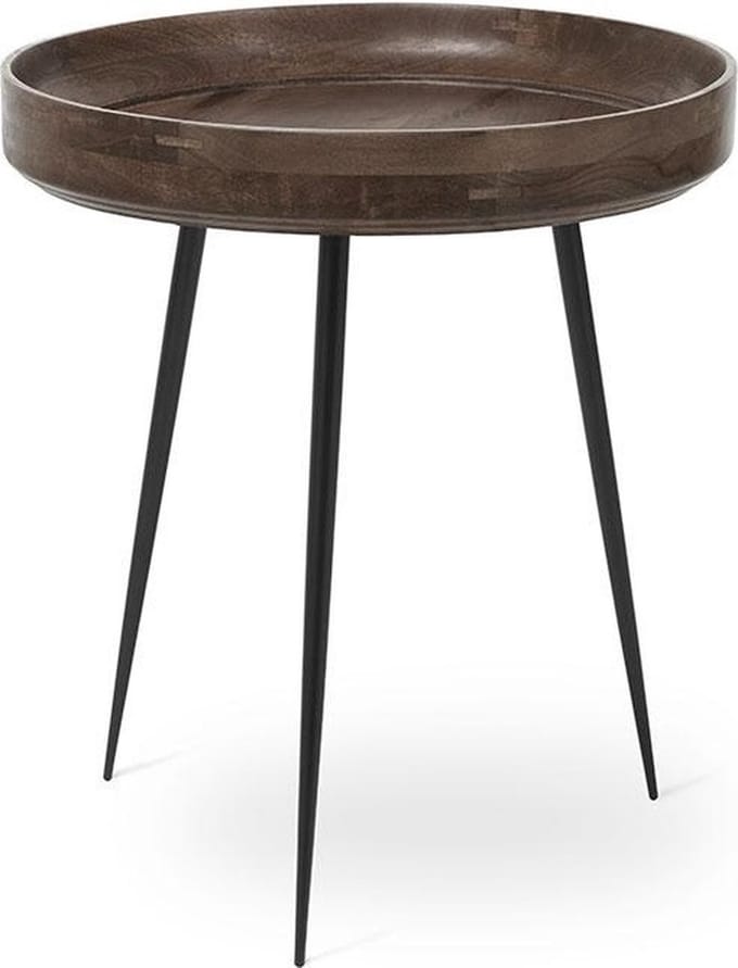 Mater Bowl table M - sirka grey stained mango wood - steel legs D46cm / H52cm
