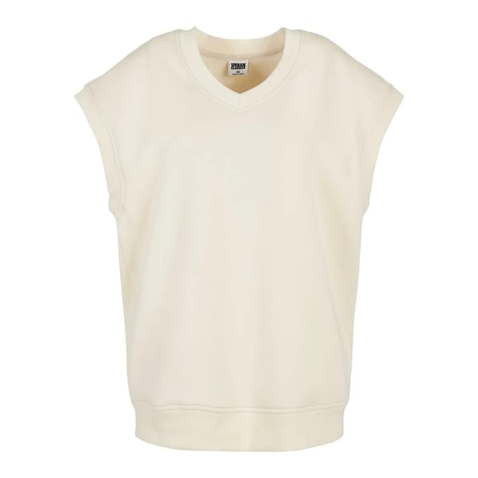 Urban Classics - Ladies Oversized Sweat Slipover whitesand Gilet - XS - Creme