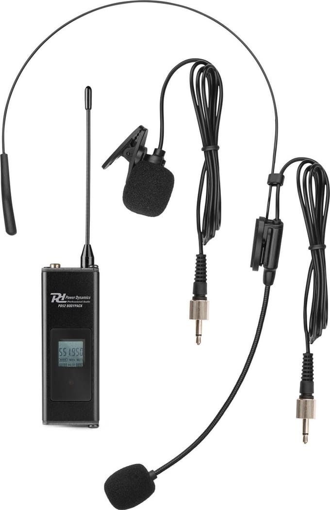 Power Dynamics PD520BP UHF bodypack set - Voor PD524B microfoonsysteem