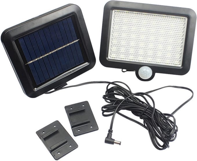 Benson Slimme led straler - Solar - Bewegingssensor - Weerbestendig - 14,8 x 12,7 cm - Zwart