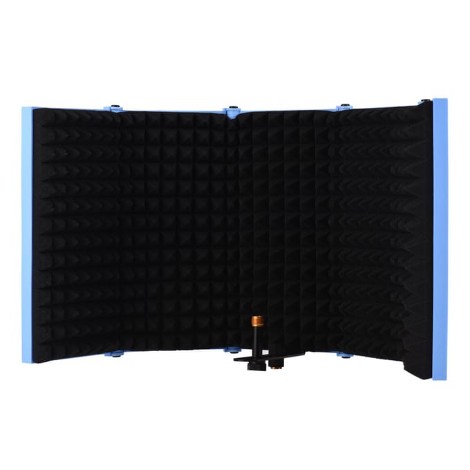 5-deurs Professioneel Studio Opname Microfoon Isolatiescherm Opvouwbaar Popfilter Microfoon Wind black