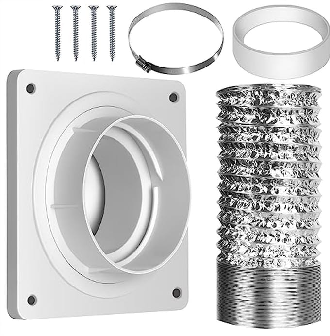 4 Inch Droger Ontluchtingsslangconnector - Binnendroger Ventilatiedeksel met Snelkoppeling