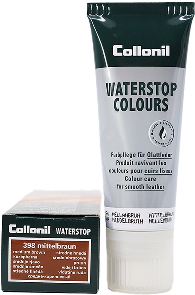 Collonil Waterstop kleur 398 - Middel bruin - Gladleer bescherming - tube 75cl