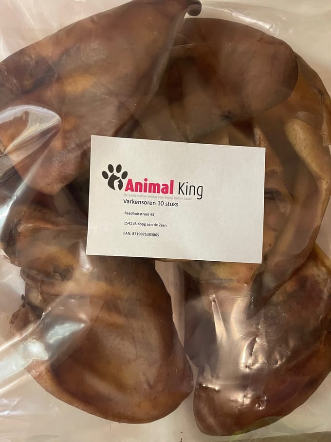 Hondensnacks varken- Varkensoren hond-10 stuks-Animal King