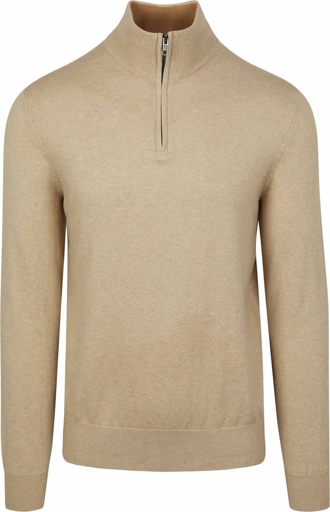 Steppin' Out Half-Zip Trui Cotton Cashmere Sand - Maat 3XL - Heren - Pullovers