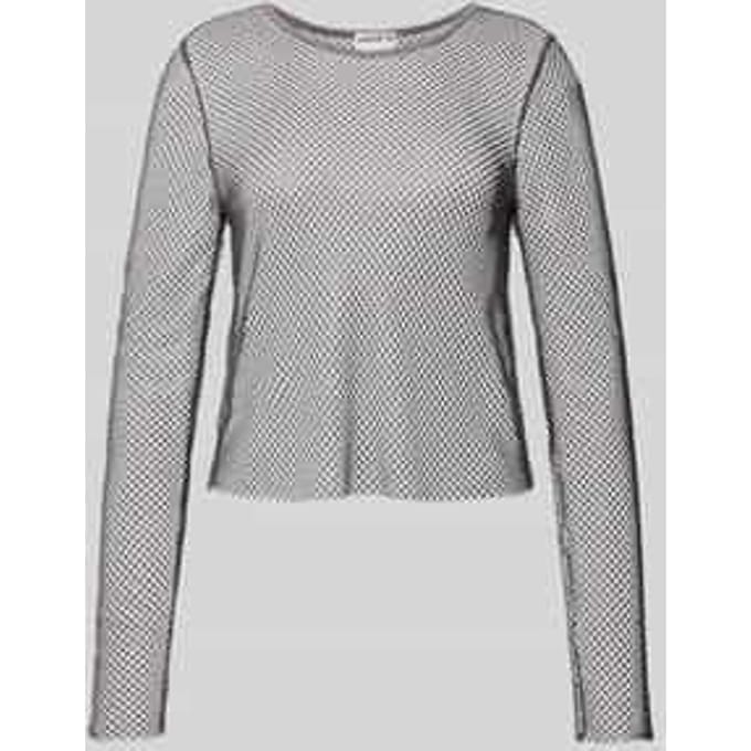 Kort shirt met lange mouwen en broderie anglaise