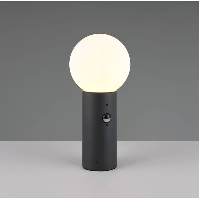 Trio Lighting Sokkellamp Mures, antraciet, hoogte 40 cm, metaal, sensor