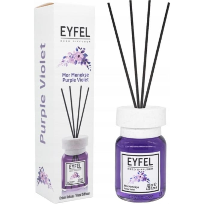 EYFEL - REED DIFFUSER - GEURSTOKJES - HUISPARFUM - PURPLE VIOLET - 120ML