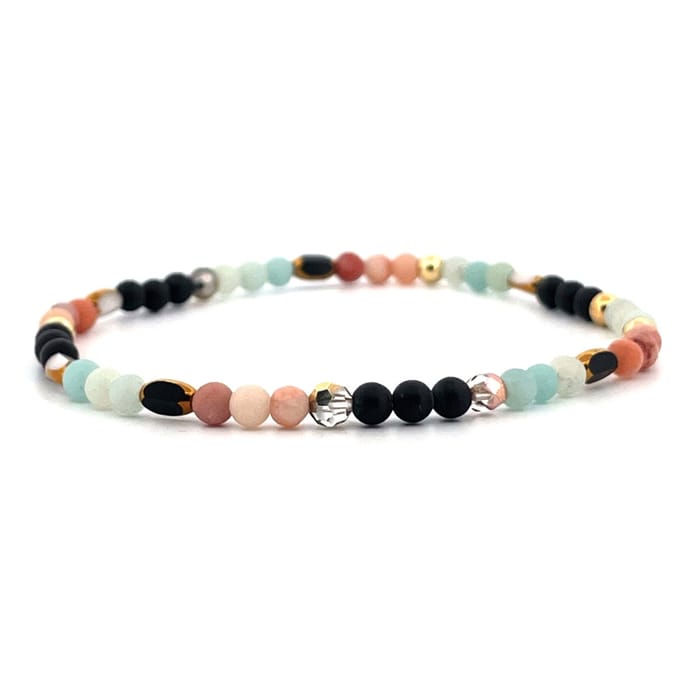 IbizaMen - heren armband - amazoniet mix - 4mm - 21cm