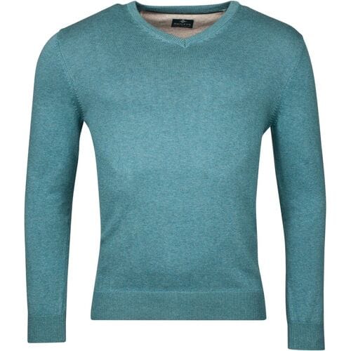 Baileys Trui V-Neck Pullover Single Knit Sky Blue Melange / male
