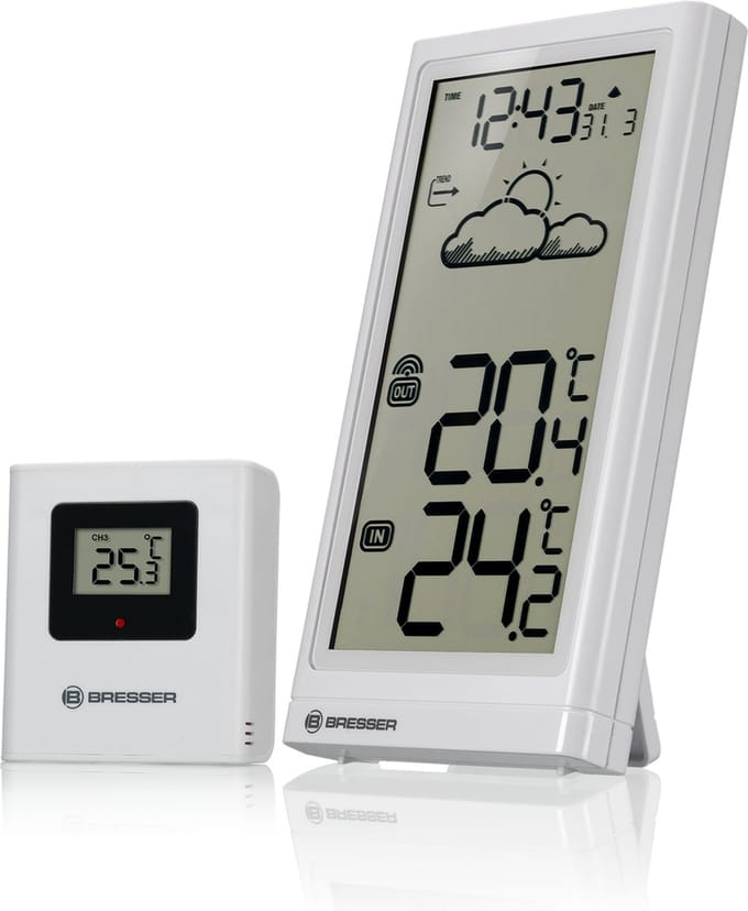 Bresser Weerstation - Meteo Temp - Wit - Draadloos - Voor Binnen & Buiten