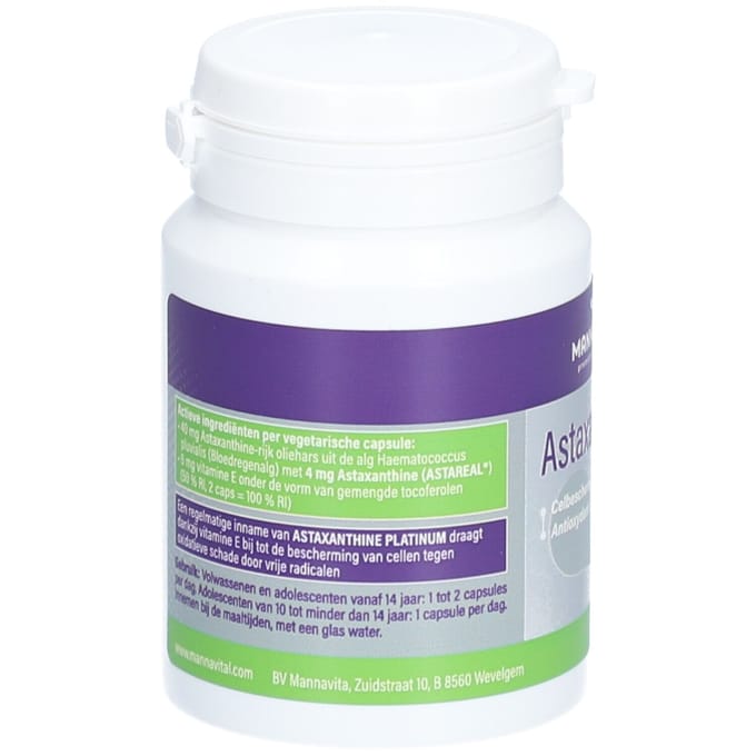 Mannavital Astaxanthine platinum 60 Vegetarische capsules