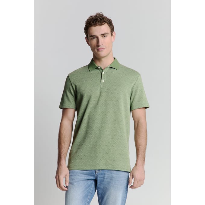 No Excess Polo 2 Coloured Jacquard Green Größe: S | Poloshirts Outlet | Herren | Grün