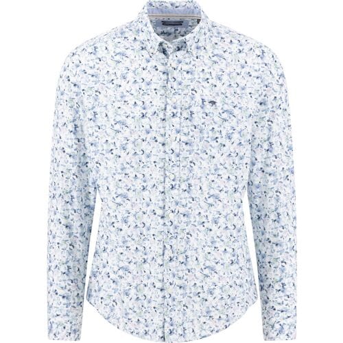 Fynch-Hatton Overhemd Superfine Premium Cotton Flower Pattern Button-Down Horizon / male