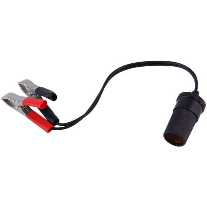 12v Auto Accu Terminal Clip-on Sigarettenaansteker Stroomaansluiting Adapter Klem black