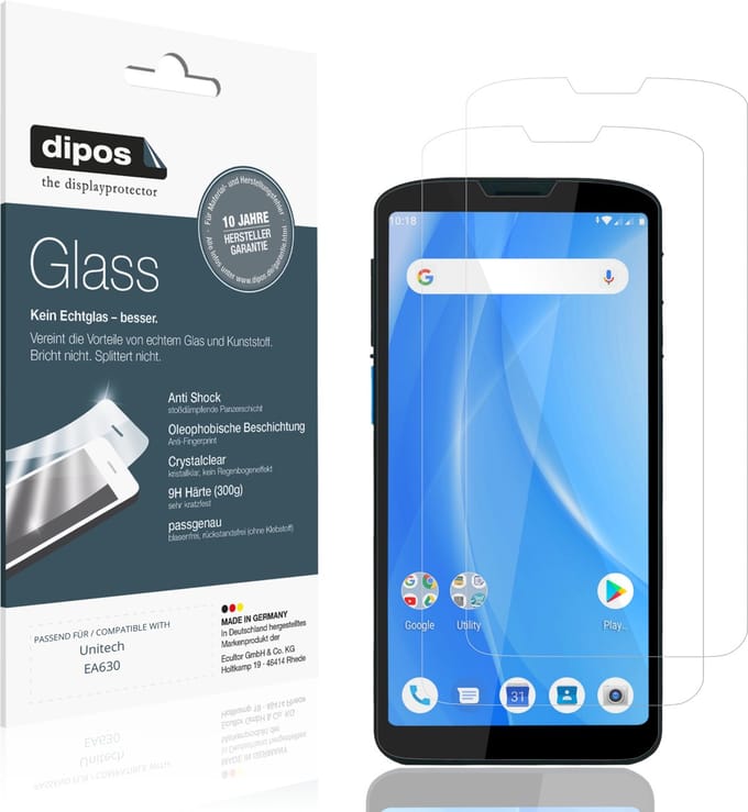 dipos – 2x Pantserfolie geschikt voor Unitech EA630 | 9H Screenprotector
