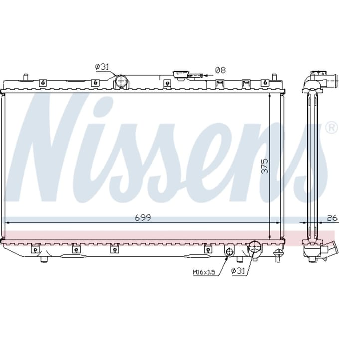 Radiator, motorkoeling NISSENS 64785A
