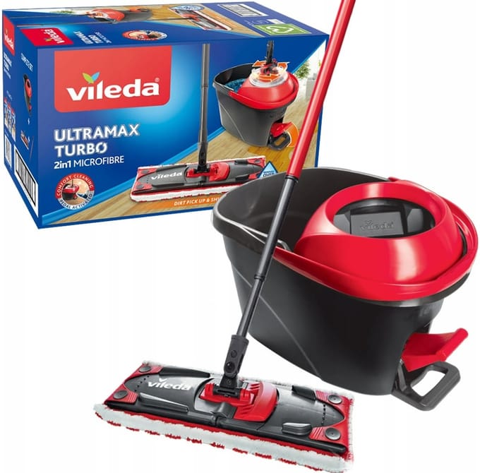 Vileda Ultramax Turbo Mop Set - Streeploos Schoonmaken met Draadloos Systeem