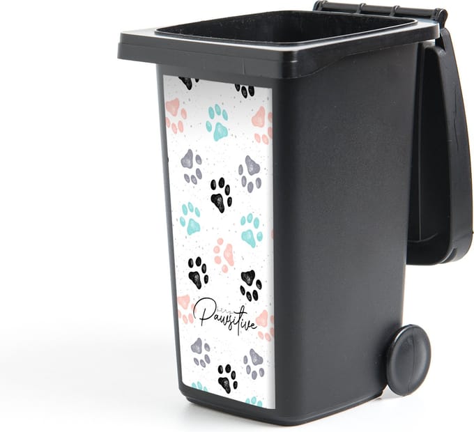 Container sticker Quotes - Spreuken - Stay pawsitive - Honden - 38x80 cm - Kliko sticker