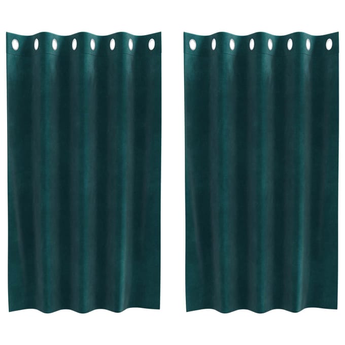 vidaXL - Gordijnen - 2 - st - Donkergroen - 140 - x - 140 - cm - fluweel
