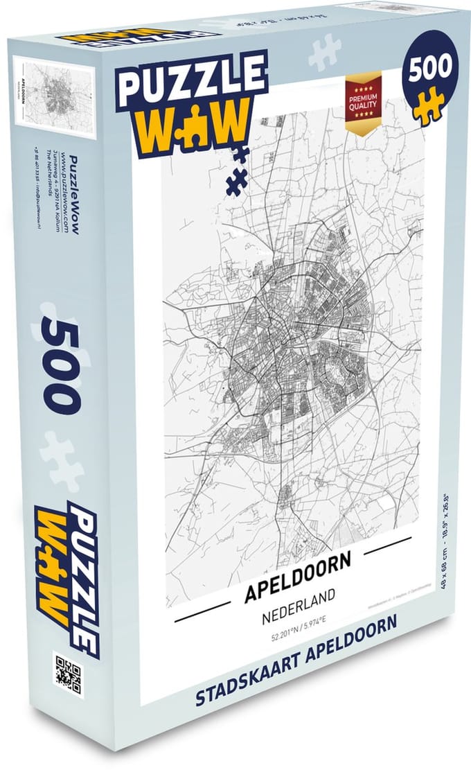 Puzzel Stadskaart Apeldoorn - Legpuzzel - Puzzel 500 stukjes - Plattegrond