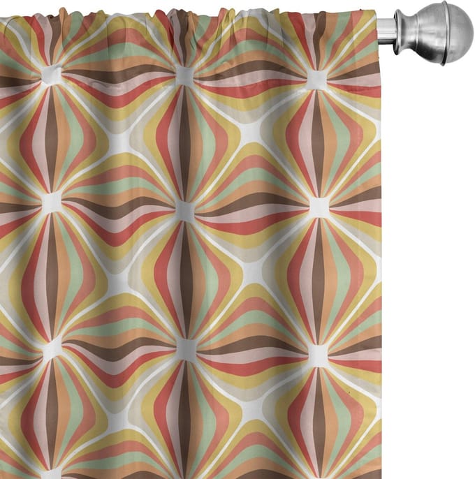 ABAKUHAUS Geometrisch – 2x Vitrage 75x175 cm – Microvezel, Halfdonkerend, Meerkleurig