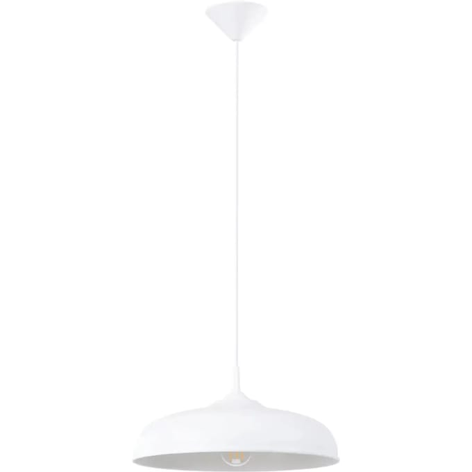Hanglamp GINA met koepelkap en houten detail - Sollux Lighting - IP20 - Zwart staal behuizing - 38 x 38 x 74 cm - 1 x E27 LED, exclusief lichtbron - Max. 15 W - Scandinavische hanglamp voor woonkamer, eetkamer en keuken